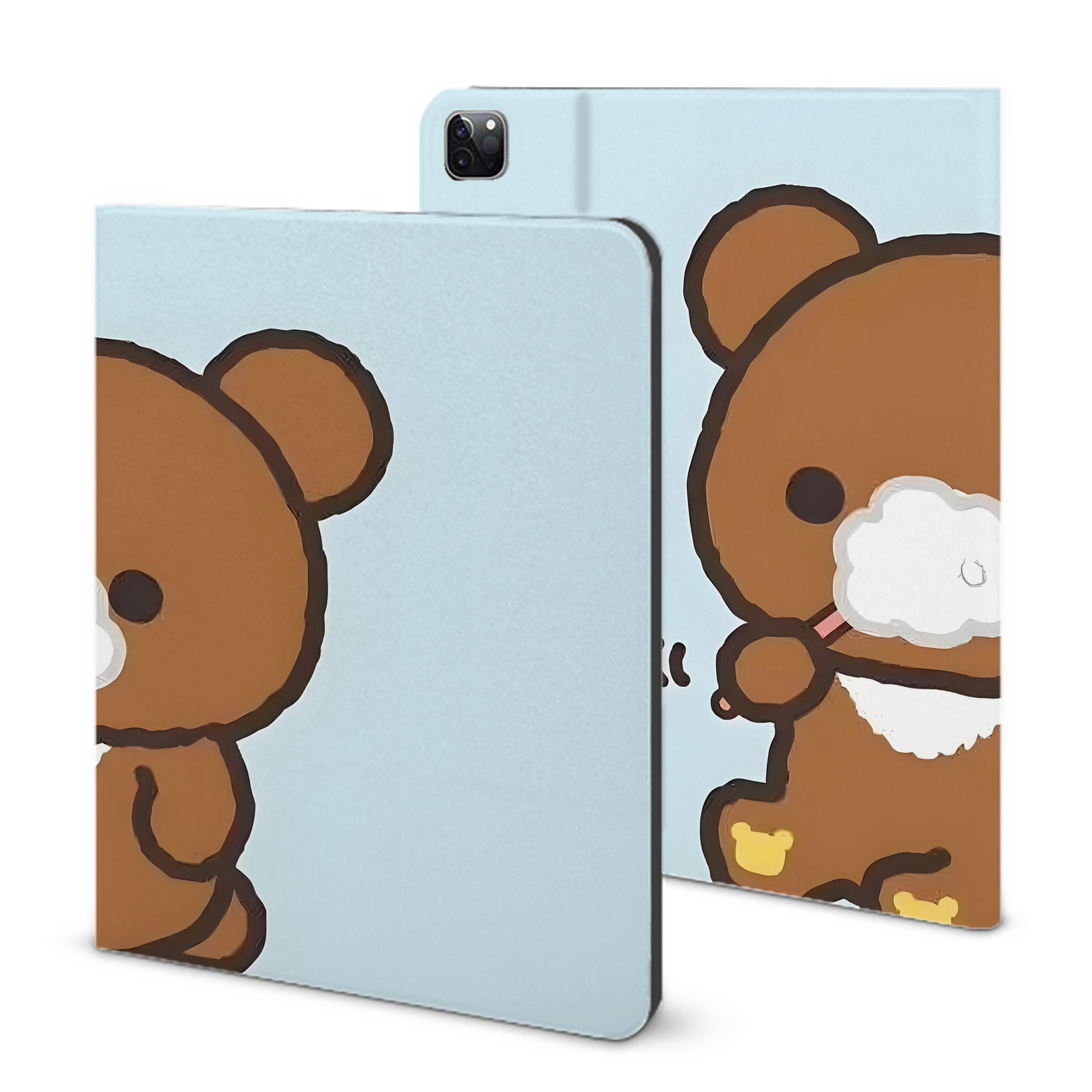 （画像用） リラックマ リラックマ キイロイトリ Rilakkuma Korilakkuma Kiiroitori IPad ケース ブック型 PUレザー TPU 耐衝撃 軽量 薄型 ペン収納なし 全面保護 IPad 各モデル対応